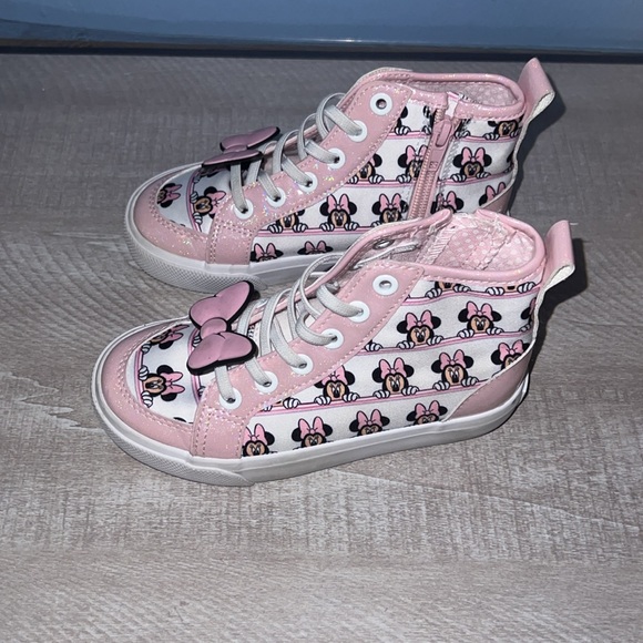 Disney Minnie Mouse High-Top Sneakers - Pink, Size 12 - Picture 3 of 7